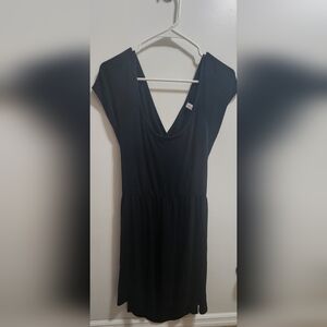 Xhilaration Black Deep V Neck Open Back Dress XL